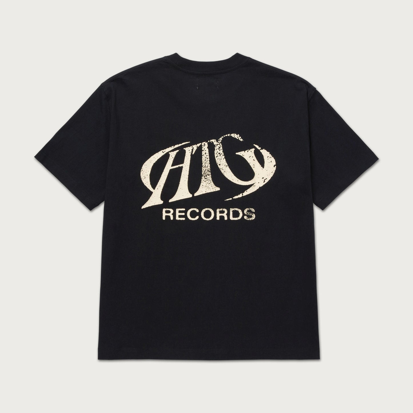 HTG RECORDS OVAL LOGO TEE - BLACK