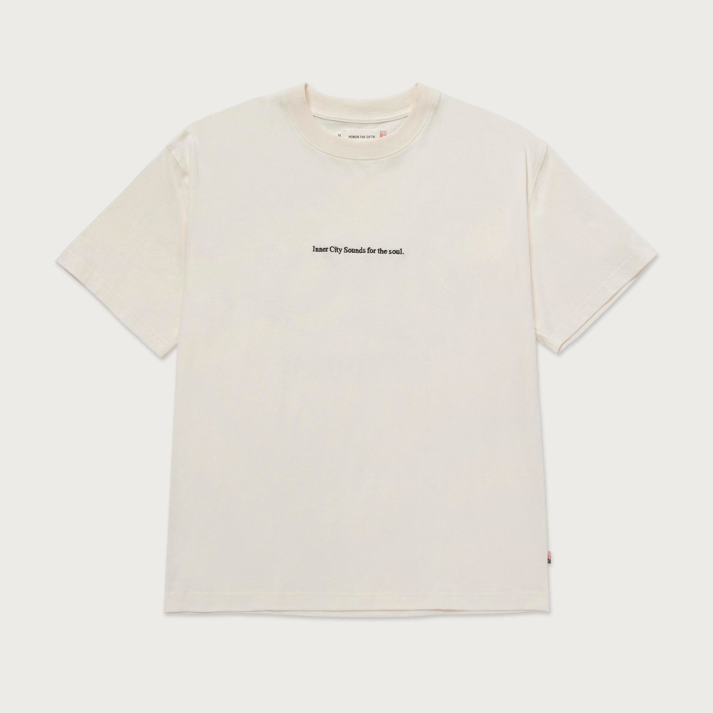 HTG RECORDS OVAL LOGO TEE - CREAM