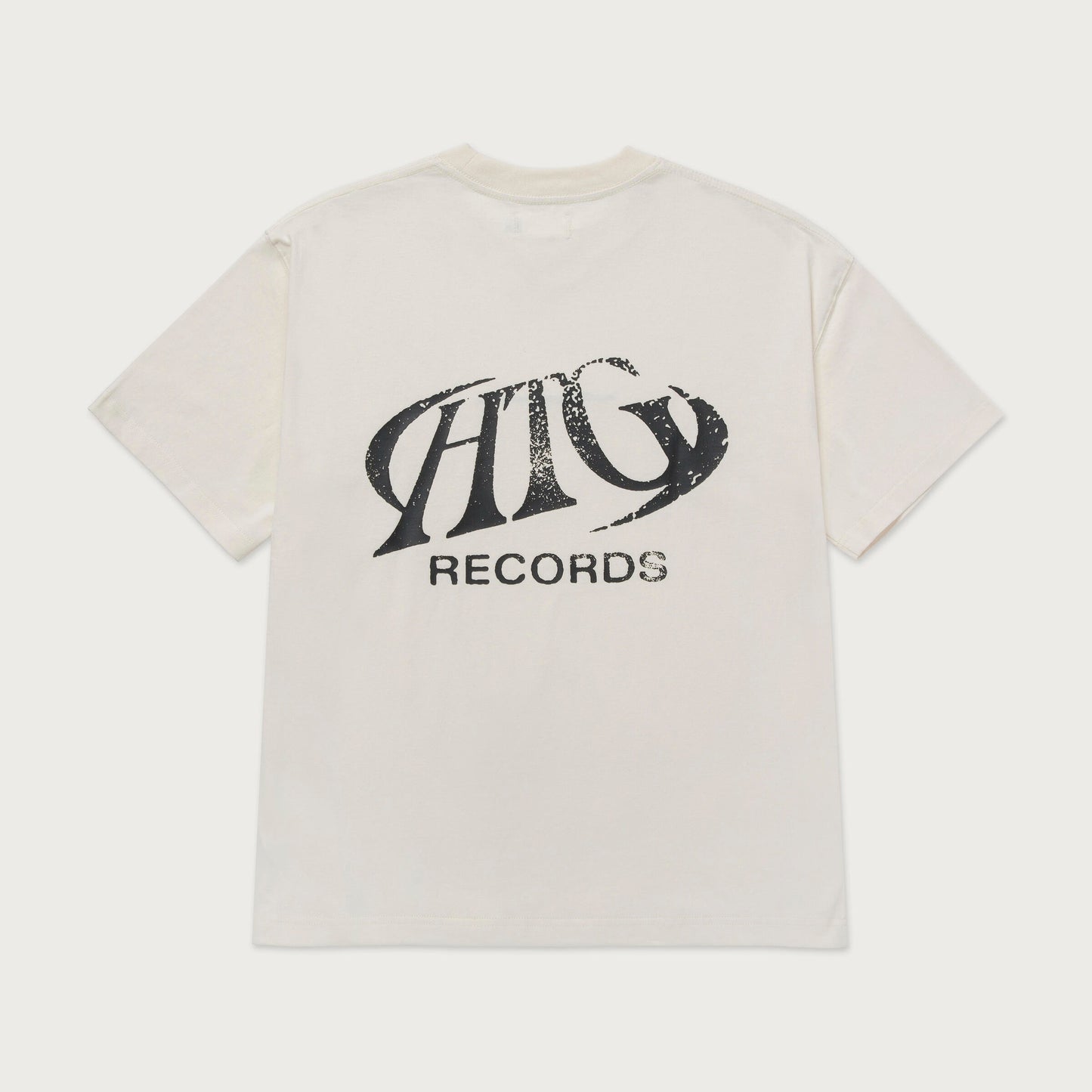 HTG RECORDS OVAL LOGO TEE - CREAM