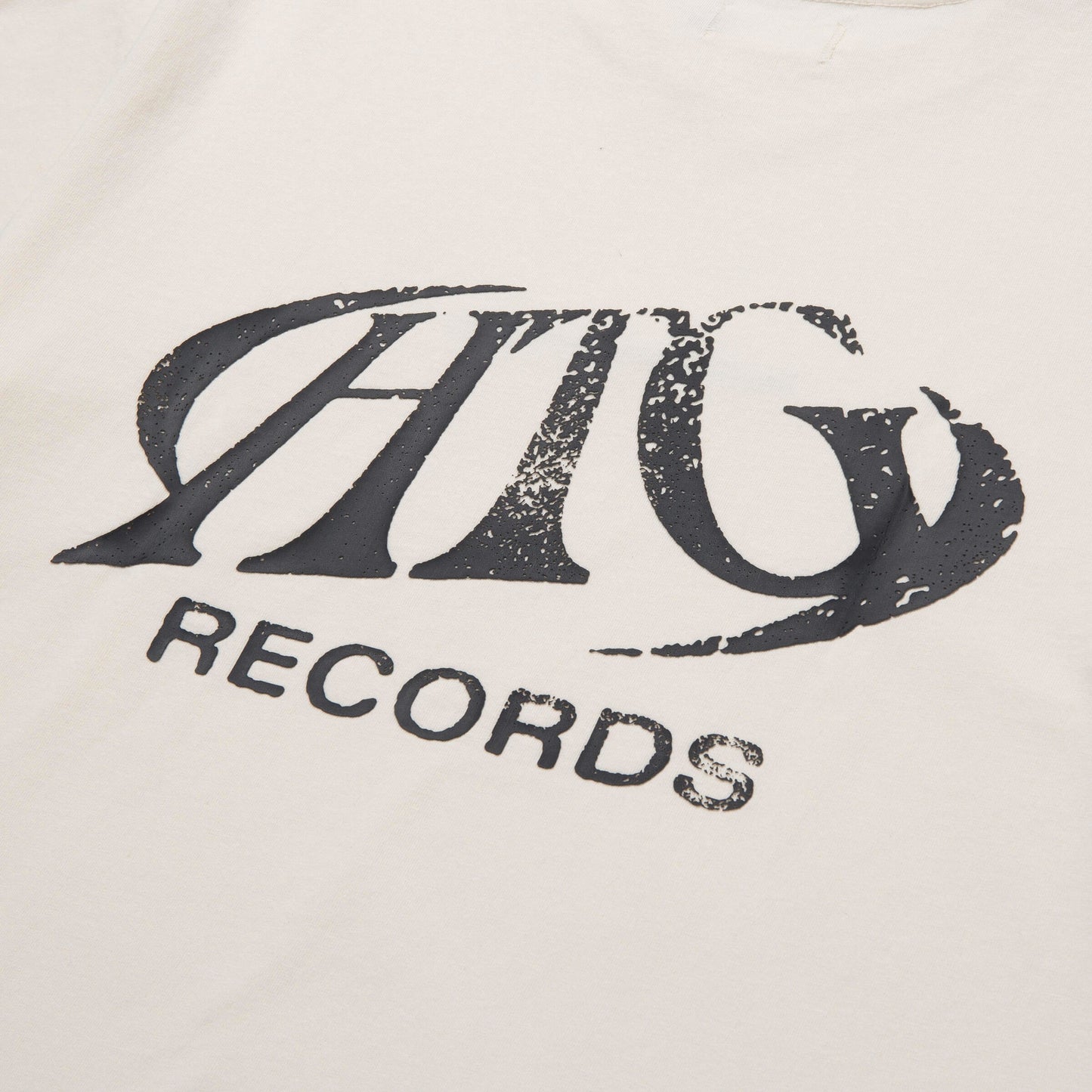 HTG RECORDS OVAL LOGO TEE - CREAM