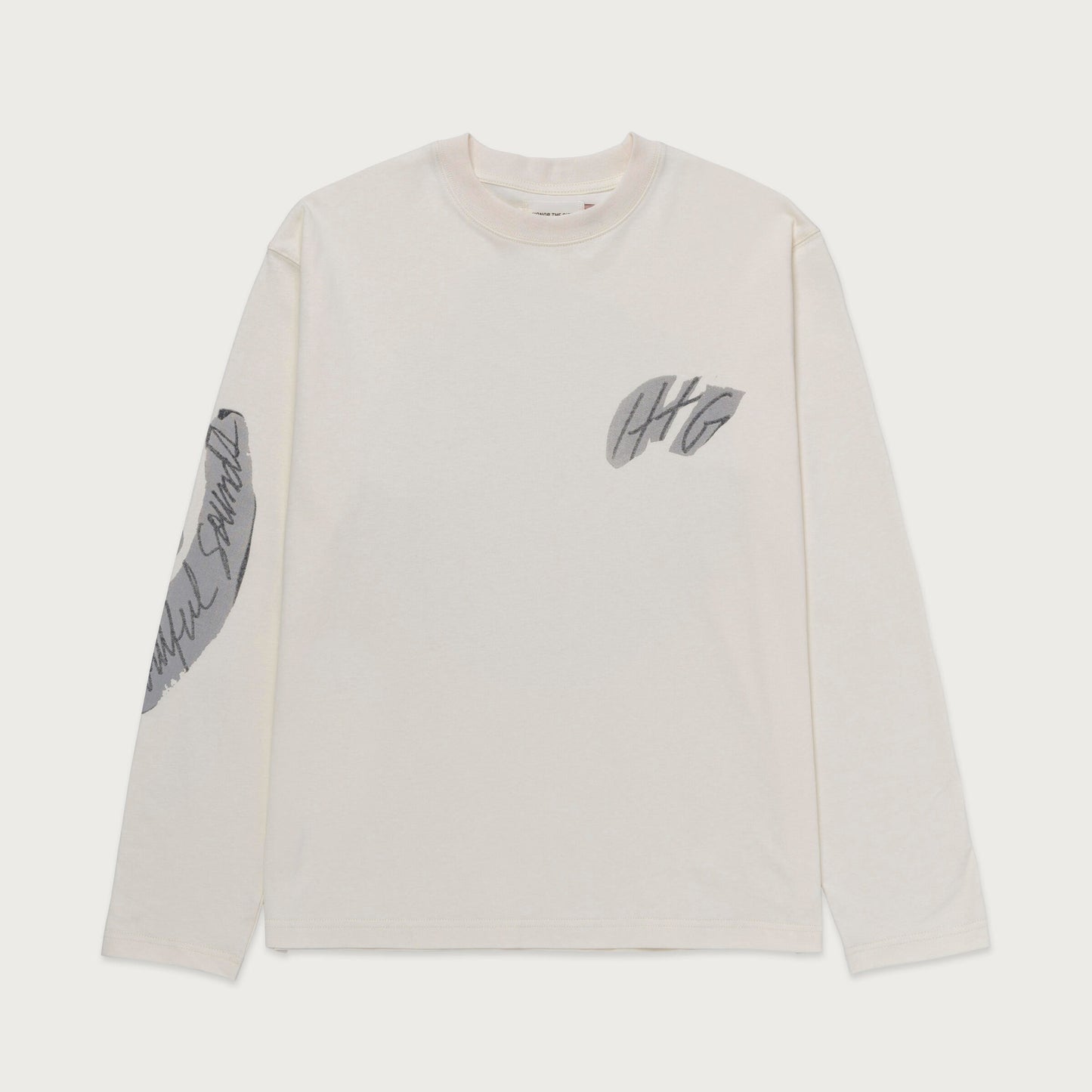 HTG LS MUSIC COLLAGE TEE - CREAM