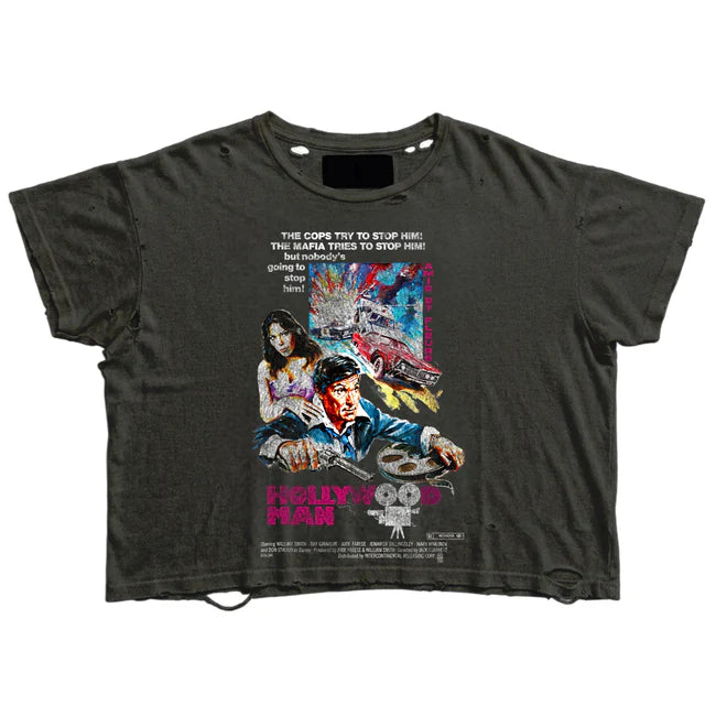 Amis Et Fleurs Hollywood Man Tee Black — Cold Shoulder Kicks Palm Beach