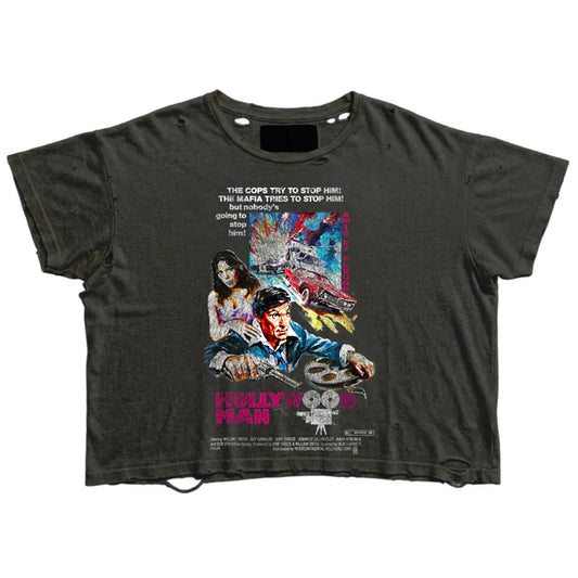 Amis Et Fleurs Hollywood Man Tee Black — Cold Shoulder Kicks Palm Beach
