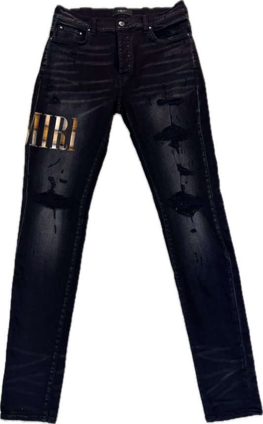 AMIRI Black Spell-out Denim