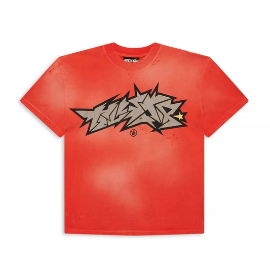 Hellstar Sports Red Crack Print T-Shirt