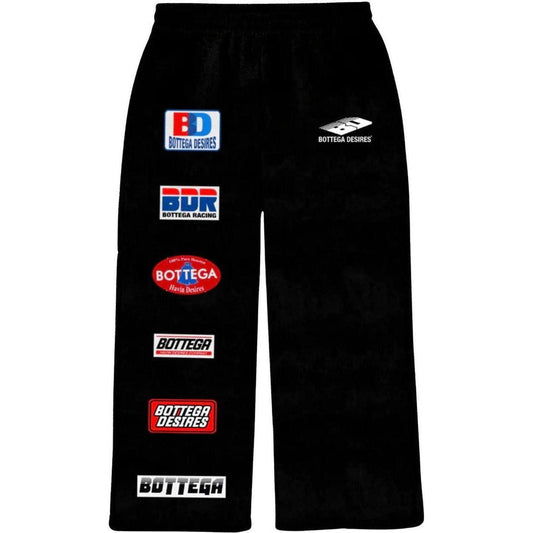 Bottega Desires Patches Sweatpants Black