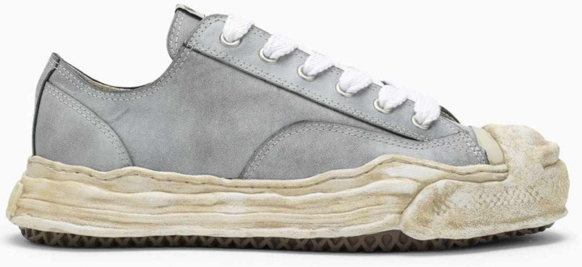 MMY Peterson Low Cracking Leather Sneaker (Grey)