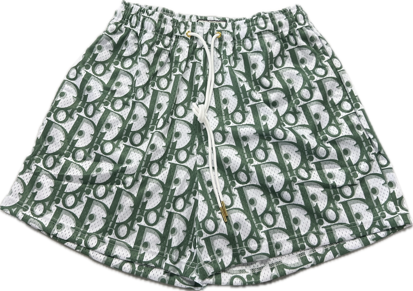 Designer Print Green Dior Shorts