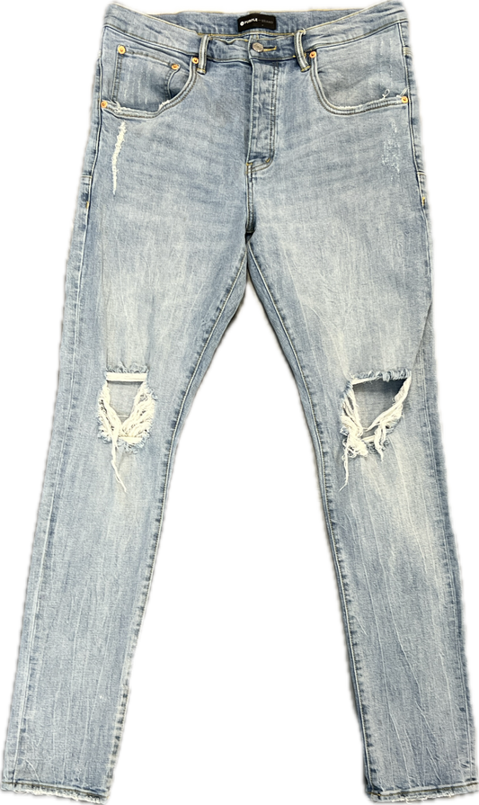 Ripped Purple Jeans Light Denim (USED)