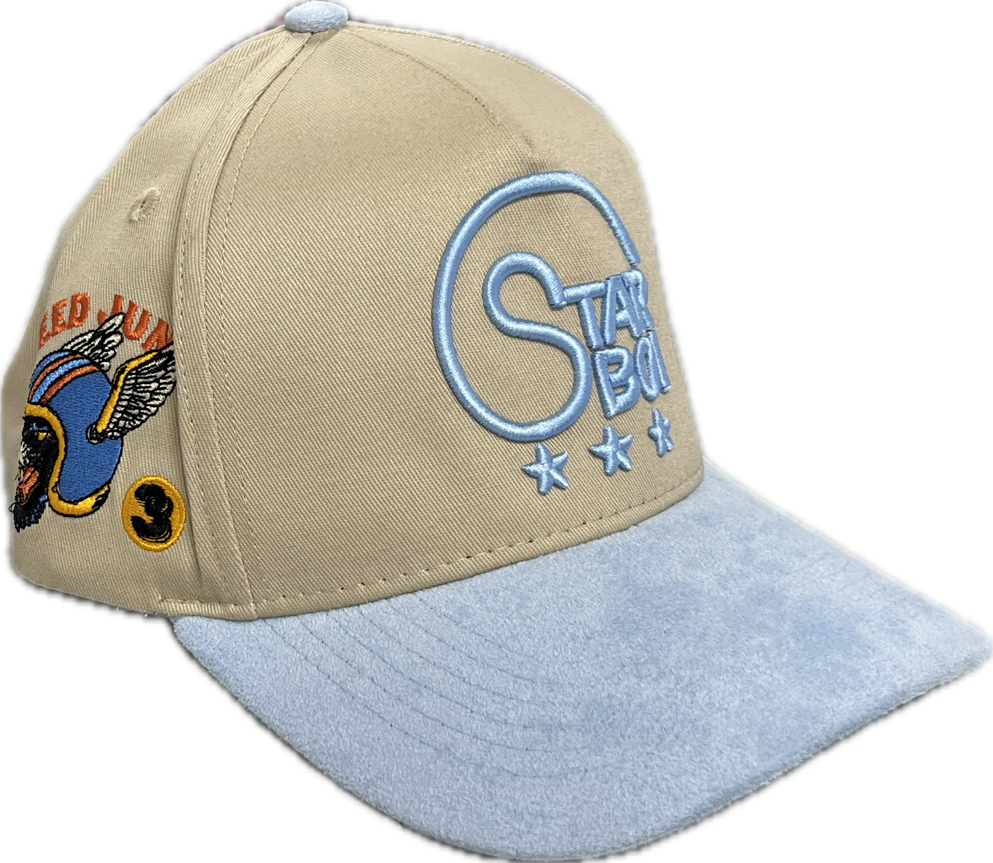 Starboi Tan/Blue Velvet Hat