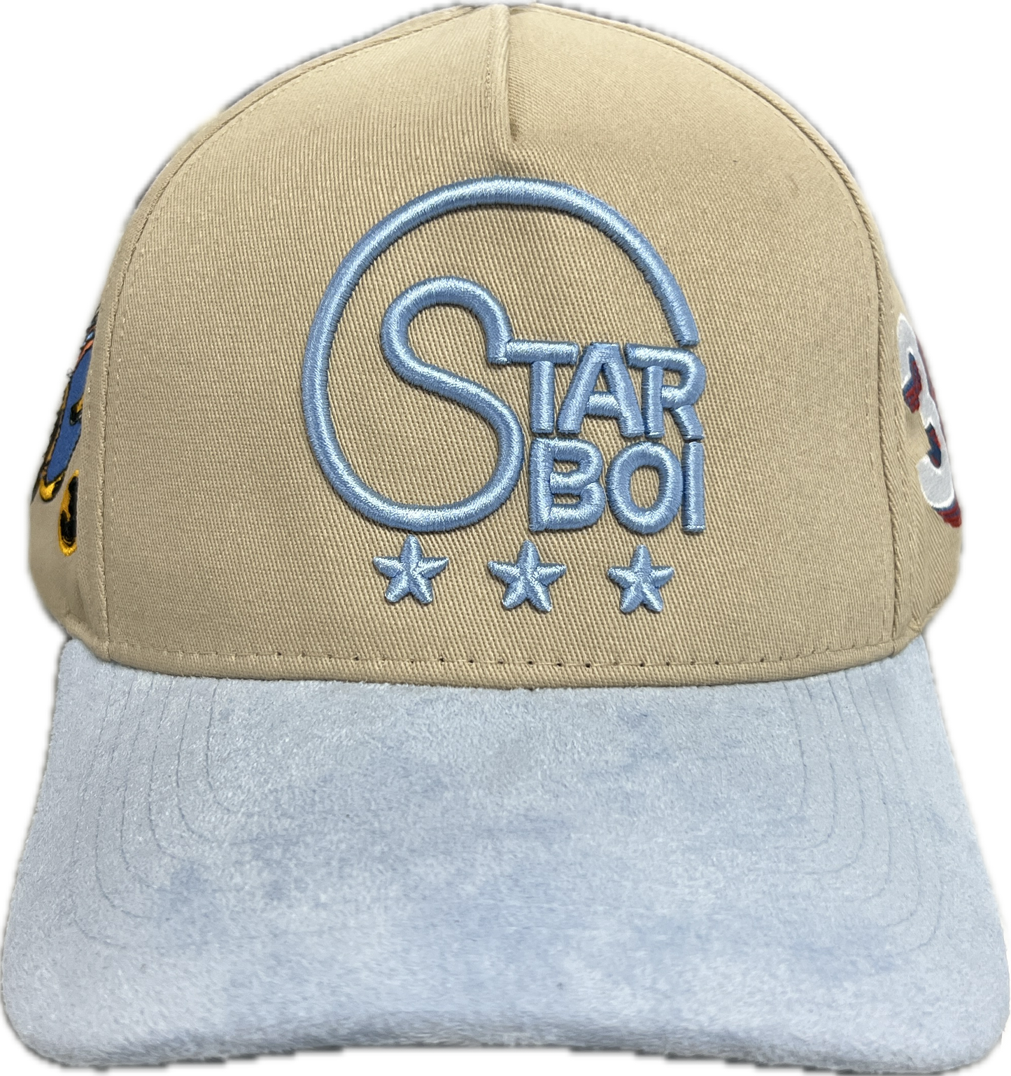 Starboi Tan/Blue Velvet Hat