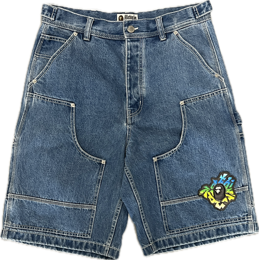 Bape Graffiti Denim Carpenter Shorts