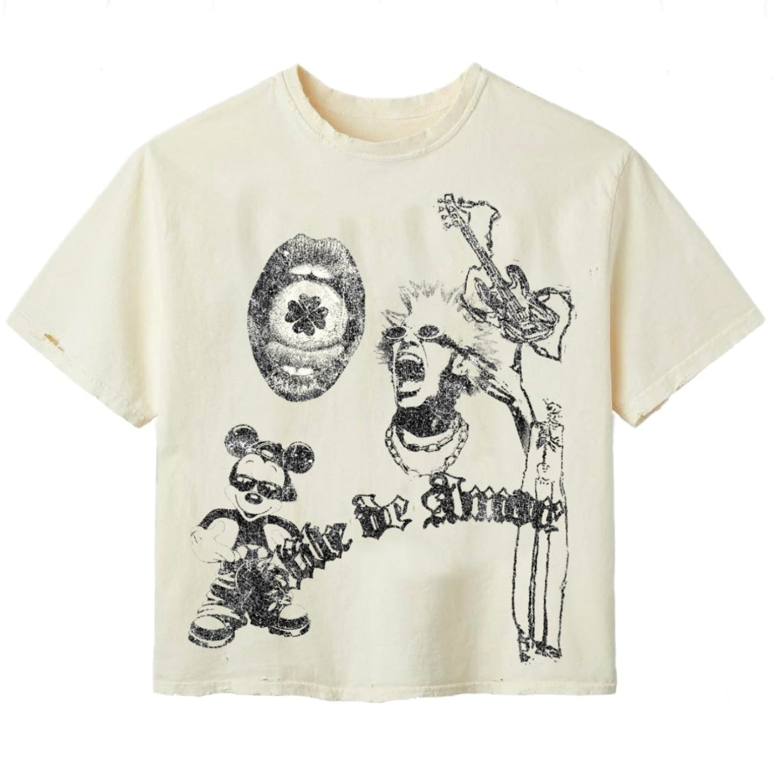Stile De Amor Rock Tee Cream — Cold Shoulder Kicks Palm Beach