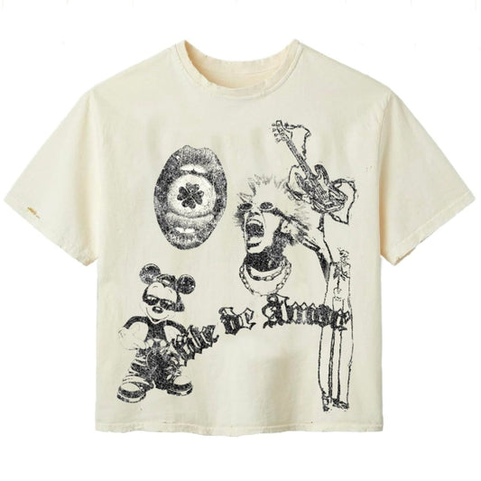 Stile De Amor Rock Tee Cream — Cold Shoulder Kicks Palm Beach