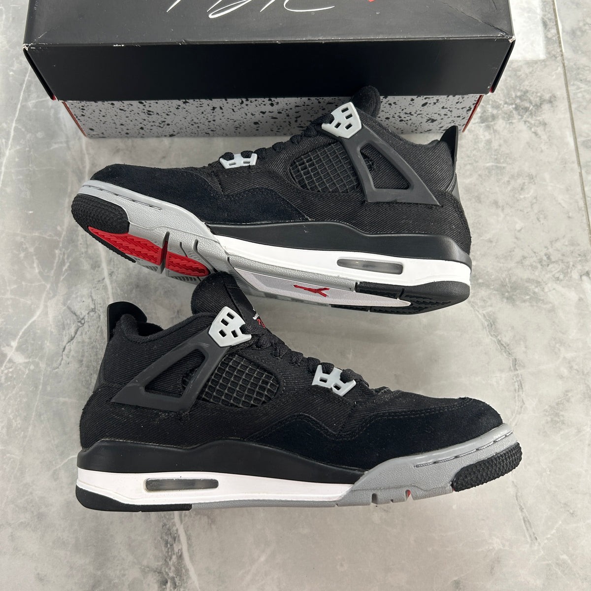 (SZ 7Y)(USED) Jordan 4 Retro Black Canvas (GS)