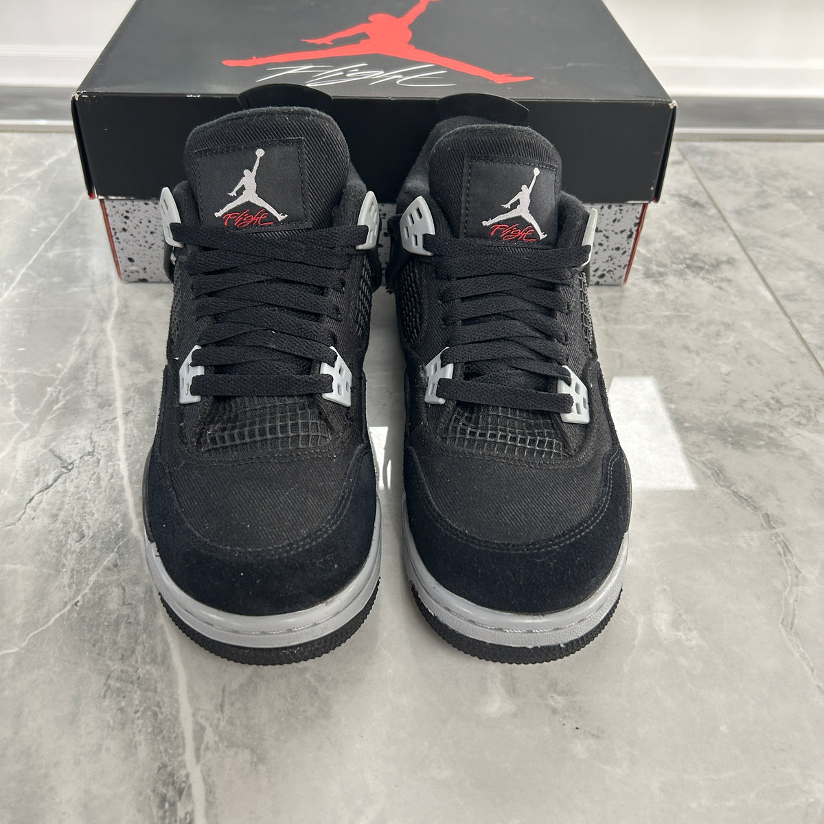(SZ 7Y)(USED) Jordan 4 Retro Black Canvas (GS)