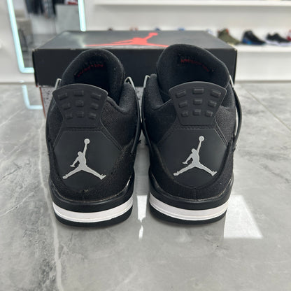 (SZ 7Y)(USED) Jordan 4 Retro Black Canvas (GS)
