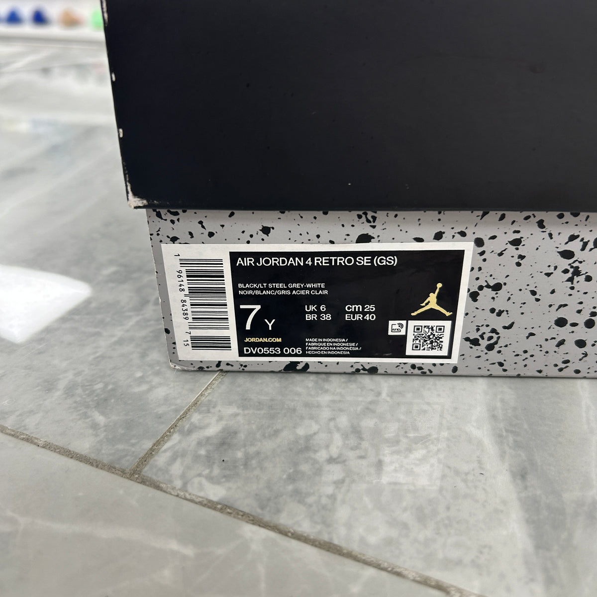 (SZ 7Y)(USED) Jordan 4 Retro Black Canvas (GS)