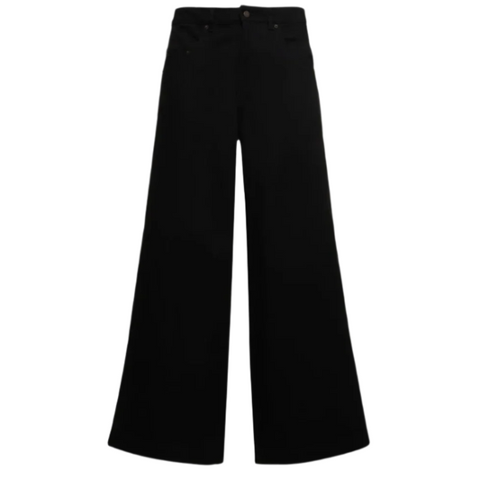 Honor The Gift Wide Leg Stamped Denim Jeans- Black