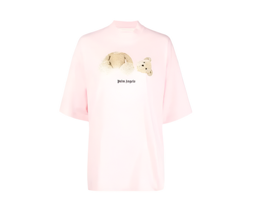Palm Angels Bear-Print Cotton T-Shirt Light Pink