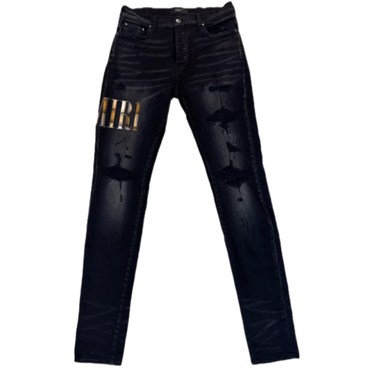 AMIRI Black Spell-out Denim