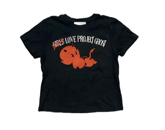 Project Ghost Love Baby Tee Black