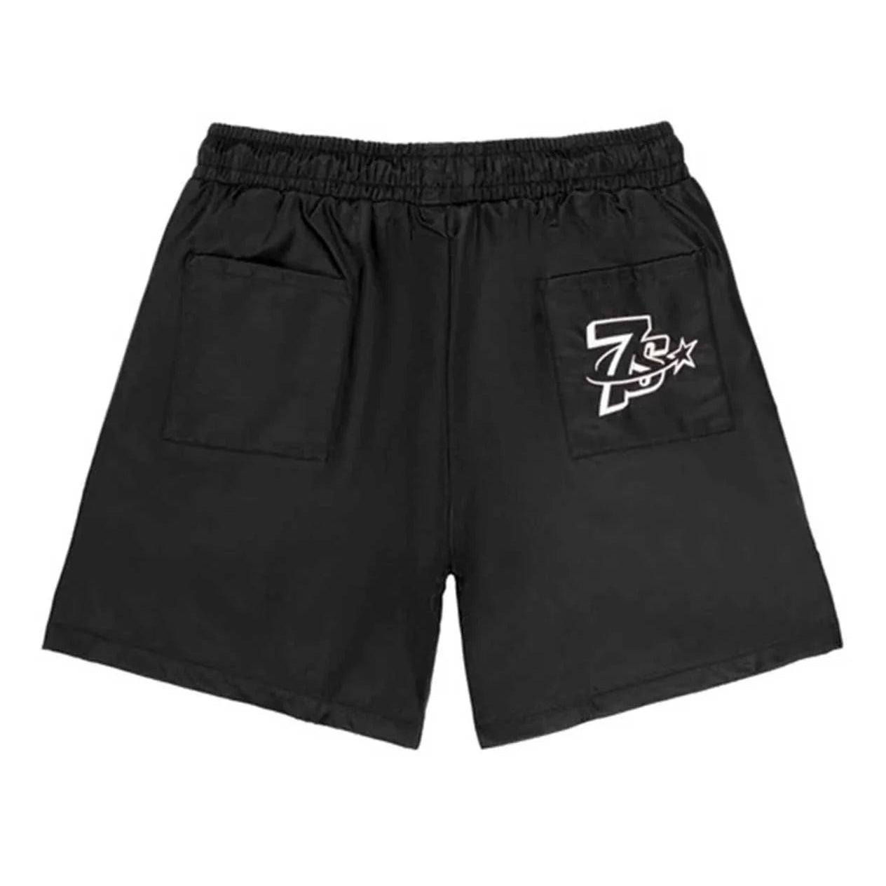 Triple Sevens Nylon Button Up Shorts Black — back — Cold Shoulder Kicks Palm Beach
