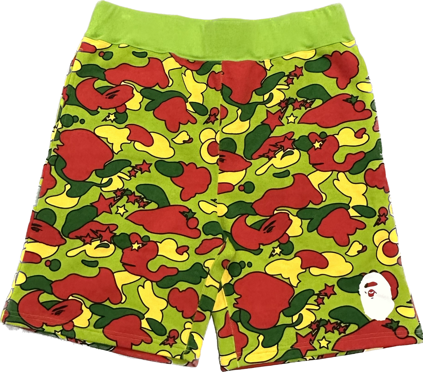 Bape Red Yellow Green Camo Shorts