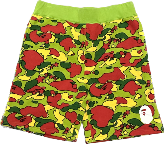 Bape Red Yellow Green Camo Shorts