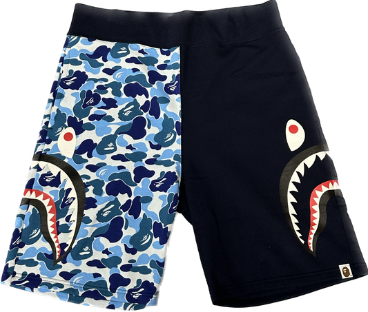 Pantalón corto deportivo con abertura de camuflaje azul Bape