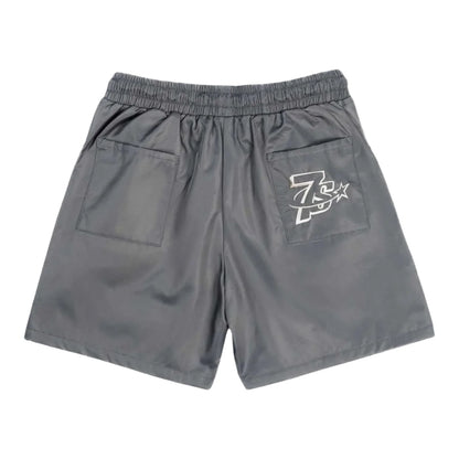 Triple Sevens Nylon Button Up Shorts Grey — back — Cold Shoulder Kicks Palm Beach